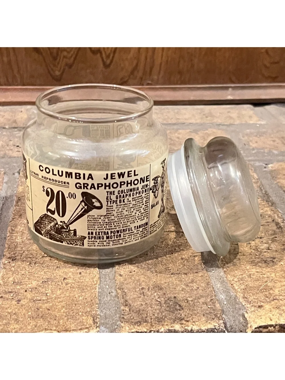 Vintage Glass Jar with 1906 Sears Catalog Print